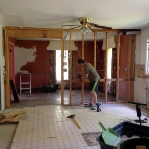 kitchen wall comes down